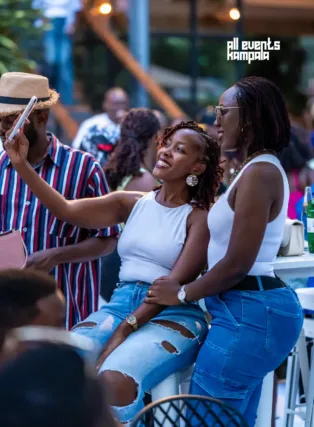 Revellers enjoying fairway