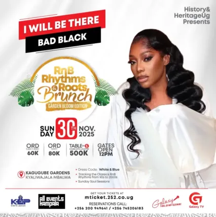 Bad Black will be one of the RnB Rhythms & Roots Brunch Kampala performers