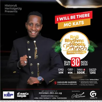 MC Kats will be one of the RnB Rhythms & Roots Brunch Kampala performers