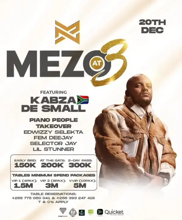 Kabza de Small to headline Mezo At 3 anniversarry