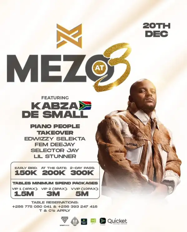 Kabza de Small to headline Mezo At 3 anniversarry