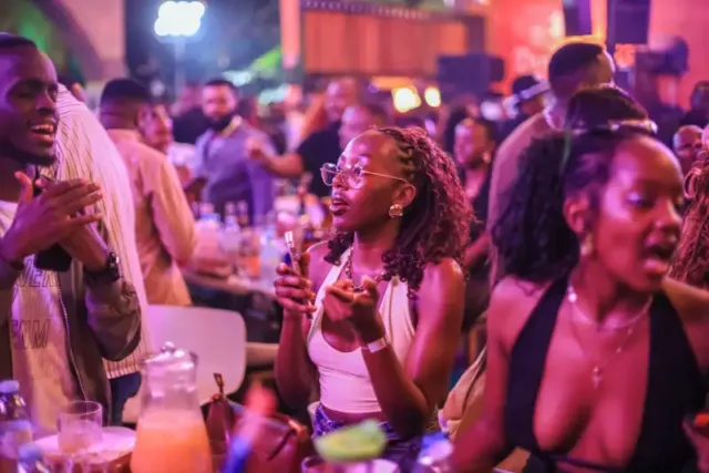 Revellers at the event