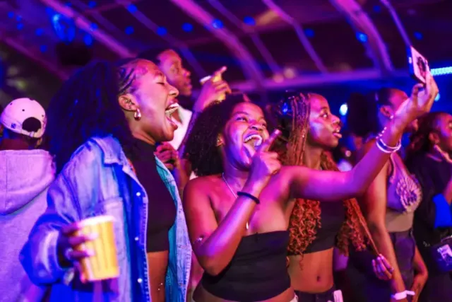 Revellers having fun