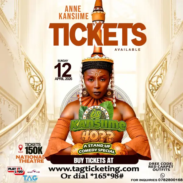 Enjoy nonstop laughter at the Is Kansiime 40 Comedy Special on April 12 at the National Theatre Kampala. Get tickets now for UGX 150K.