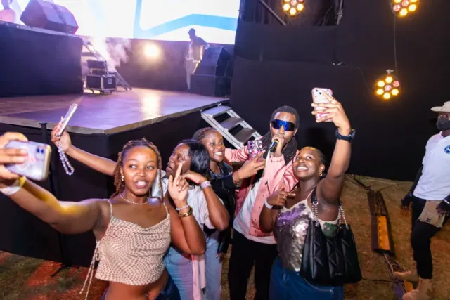 Kohen Jaycee got off stage and engaged the fans at the Club Canvas at Muyenga Quarry