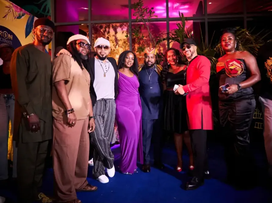 African creatives pose for a picture during last year’s iKON Activate in Lagos, Nigeria - including music video director & filmmaker Clarence A. Peters, actors Ramsey Nouah & Majid Michel, Miss Uganda’s Brenda Nanyonjo & iKON Awards 2026 Founder Humphrey Nabimanya