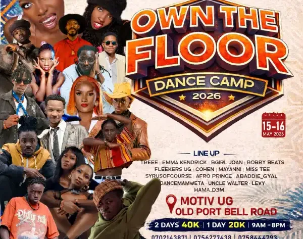 Join Own the Floor Dance Camp in Kampala on May 15–16, 2026 at Motiv Uganda. Enjoy top dancers, live performances, and immersive sessions. Book your pass now.