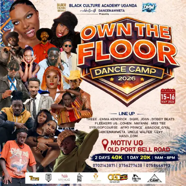 Join Own the Floor Dance Camp in Kampala on May 15–16, 2026 at Motiv Uganda. Enjoy top dancers, live performances, and immersive sessions. Book your pass now.