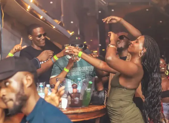 Revelers at Aura
