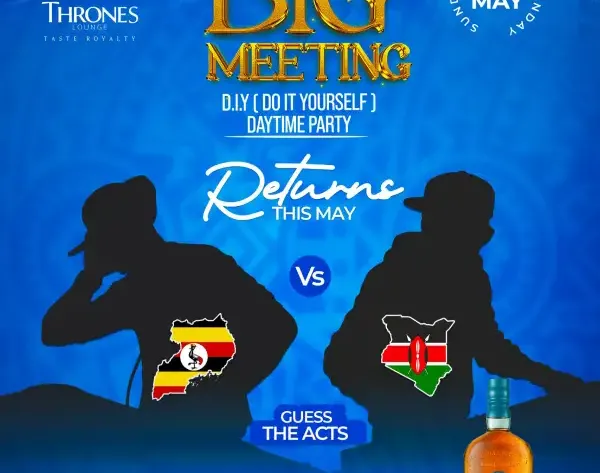 Join The Big Meeting on Sunday 31st May at Thrones Lounge for a daytime party experience featuring Uganda vs Kenya DJ battles and Singleton.