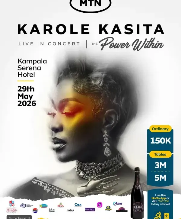 Join Karole Kasita for her Live in Concert on May 29th, at Kampala Serena Hotel for great vibes and unforgettable entertainment.